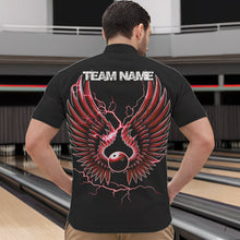 Load image into Gallery viewer, Red Thunder Lightning Bowling Wings Custom Bowling Team Quarter-Zip Shirts For Men IPHW8394