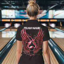Load image into Gallery viewer, Red Thunder Lightning Bowling Wings Custom Bowling Team Quarter-Zip Shirts For Women IPHW8394