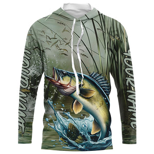 Walleye Fishing Custom 3D All Over Printed Long Sleeve Shirts, Walleye Fisherman Jerseys IPHW6634