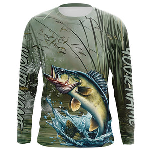 Walleye Fishing Custom 3D All Over Printed Long Sleeve Shirts, Walleye Fisherman Jerseys IPHW6634