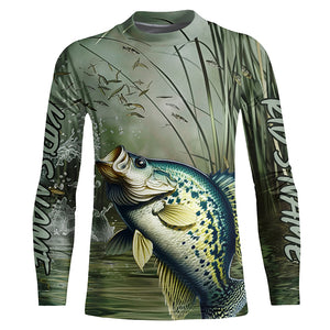 Crappie Fishing Custom 3D All Over Printed Long Sleeve Shirts, Crappie Fisherman Jerseys IPHW6636