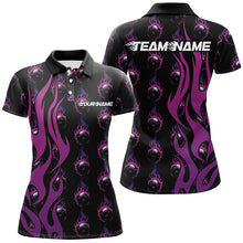 Load image into Gallery viewer, Custom Purple Flame Bowling Shirts For Women, Bowling League Shirts With Team Name IPHW6969