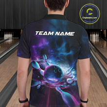 Load image into Gallery viewer, Custom Galaxy Bowling Polo Shirts For Men, Holographic Bowling Team Shirt IPHW9502