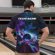 Load image into Gallery viewer, Custom Galaxy Bowling Quarter-Zip Shirts For Men, Holographic Bowling Team Shirt IPHW9502