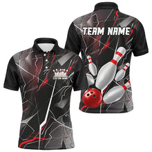 Load image into Gallery viewer, Red Thunder Lightning Custom Bowling Team Shirts For Men And Women, Strike Bowling Jerseys IPHW6466