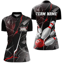 Load image into Gallery viewer, Red Thunder Lightning Custom Bowling Team Shirts For Women, Strike Bowling Jerseys IPHW6466