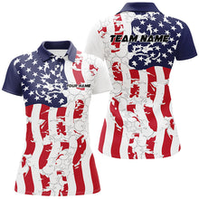 Load image into Gallery viewer, American Flag Custom Bowling Team Shirts For Women, Patriotic Bowling Team Jerseys IPHW6977