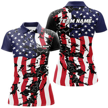 Load image into Gallery viewer, American Flag Custom Bowling Team Shirts For Women, Patriotic Bowling Team Jerseys IPHW6978