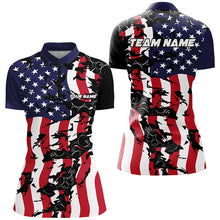 Load image into Gallery viewer, American Flag Custom Bowling Team Shirts For Women, Patriotic Bowling Team Jerseys IPHW6978
