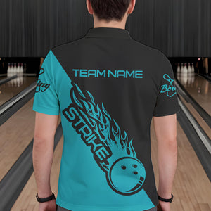 Custom Bowling Shirts For Men And Women, Bowling Team Shirts Bowling Strike | Ball Blue IPHW4289