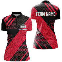 Load image into Gallery viewer, Bowling Ball Pattern Custom Bowling Team Jerseys, Bowlers Shirts For Women | Red IPHW6476