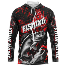 Load image into Gallery viewer, Walleye Fishing Custom Long Sleeve Shirts, Walleye Tournament Fishing Jerseys | Red Camo IPHW6658