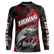 Load image into Gallery viewer, Rainbow Trout Fishing Custom Long Sleeve Shirts, Fly Fishing Trout Fishing Jerseys | Red Camo IPHW6659