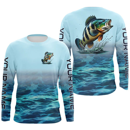 Peacock Bass Fishing Custom Performance Fishing Gear Shirts, Peacock Bass Long Sleeve Fishing Shirts IPHW6818