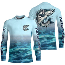 Load image into Gallery viewer, Striped Bass Fishing Custom Performance Fishing Gear Shirts, Striper Long Sleeve Fishing Shirts IPHW6819