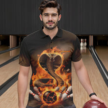 Load image into Gallery viewer, Custom Flame Cobra Snake Bowling Team Polo Shirts For Men, Bowling Tournament Outfit IPHW8666