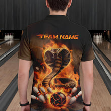 Load image into Gallery viewer, Custom Flame Cobra Snake Bowling Team Polo Shirts For Men, Bowling Tournament Outfit IPHW8666