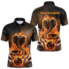 Load image into Gallery viewer, Custom Flame Cobra Snake Bowling Team Polo Shirts For Men, Bowling Tournament Outfit IPHW8666
