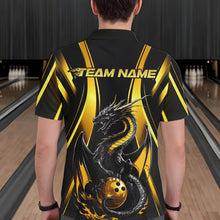 Load image into Gallery viewer, Custom Yellow Dragon Bowling Jerseys, Dragon Bowling Men Polo Shirts Bowling League Shirt IPHW8927
