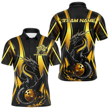 Load image into Gallery viewer, Custom Yellow Dragon Bowling Jerseys, Dragon Bowling Men Polo Shirts Bowling League Shirt IPHW8927