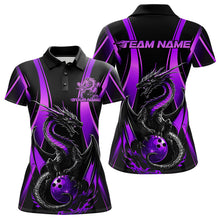 Load image into Gallery viewer, Custom Purple Dragon Bowling Jerseys, Dragon Bowling Women Polo Shirts Bowling League Shirt IPHW8928