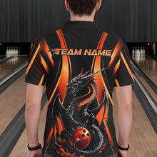 Load image into Gallery viewer, Custom Orange Dragon Bowling Jerseys, Dragon Bowling Men Polo Shirts Bowling League Shirt IPHW8929