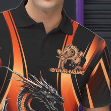 Load image into Gallery viewer, Custom Orange Dragon Bowling Jerseys, Dragon Bowling Men Polo Shirts Bowling League Shirt IPHW8929