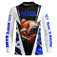 Load image into Gallery viewer, Custom Redfish Fishing Jerseys, Redfish Fishing Long Sleeve Fishing Tournament Shirts | Blue Camo IPHW6504