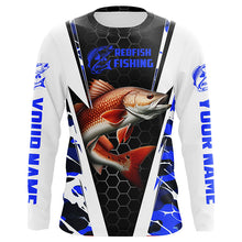 Load image into Gallery viewer, Custom Redfish Fishing Jerseys, Redfish Fishing Long Sleeve Fishing Tournament Shirts | Blue Camo IPHW6504