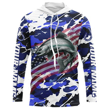Load image into Gallery viewer, Chinook Salmon Fishing American Flag Camo Custom Long Sleeve Shirts, Salmon Saltwater Fishing Shirts IPHW6510
