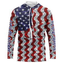 Load image into Gallery viewer, Personalized American Flag Long Sleeve Fishing Shirts Uv Protection, Patriotic Fishing Apparel IPHW6837