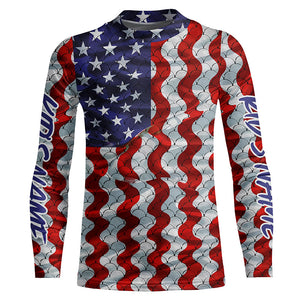 Personalized American Flag Long Sleeve Fishing Shirts Uv Protection, Patriotic Fishing Apparel IPHW6837