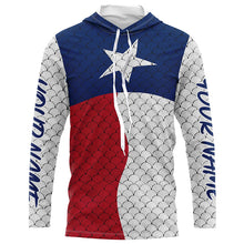 Load image into Gallery viewer, Personalized Texas Flag Long Sleeve Fishing Shirts Uv Protection, Patriotic Fishing Apparel IPHW6838