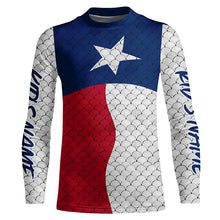 Load image into Gallery viewer, Personalized Texas Flag Long Sleeve Fishing Shirts Uv Protection, Patriotic Fishing Apparel IPHW6838