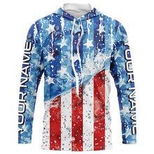 Load image into Gallery viewer, American Flag Custom Long Sleeve Uv Protection Fishing Shirts, Patriotic Fishing Jersey IPHW6849