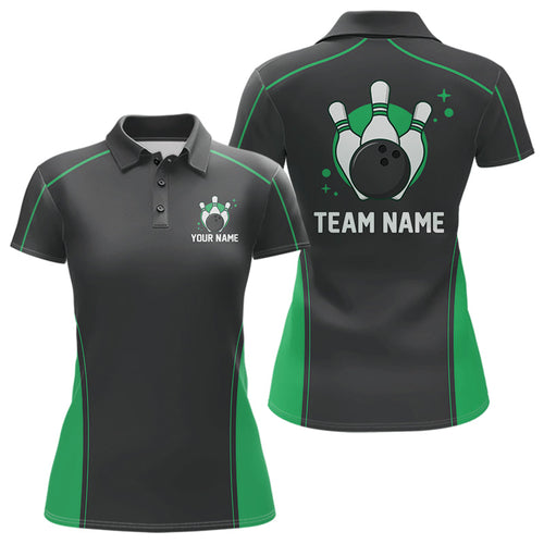 Custom Shamrock Green Classic Bowling Team Polo Shirt For Women, Bowling League Shirt IPHW9914