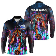 Load image into Gallery viewer, Custom Colorful Thunder Lightning Tiger Bowling Team Shirt For Men, Bowling League Shirt Outfit IPHW7996