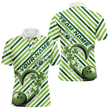 Load image into Gallery viewer, Custom Saint Patricks Day Heart Bowling Polo Shirt For Men, Lucky Bowling Team League Shirt IPHW8683