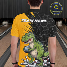 Load image into Gallery viewer, Custom Funny Dinosaur Bowling Polo Shirt For Men, Dinosaur Bowling Team Jerseys IPHW9928
