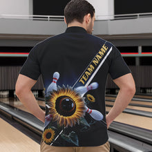 Load image into Gallery viewer, Custom Sunflower Bowling Quarter-Zip Shirts For Men, Sunflower Bowling Team Shirt With Name IPHW8438