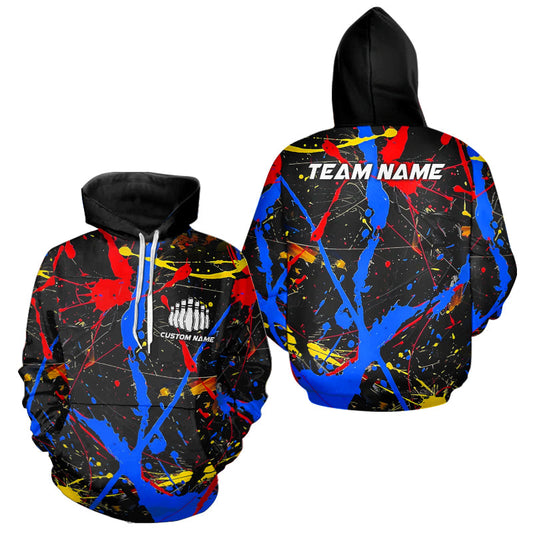 Personalized Colorful Bowling Hoodie Shirts For Men And Women, Custom Name Bowling Team Jerseys IPHW6181