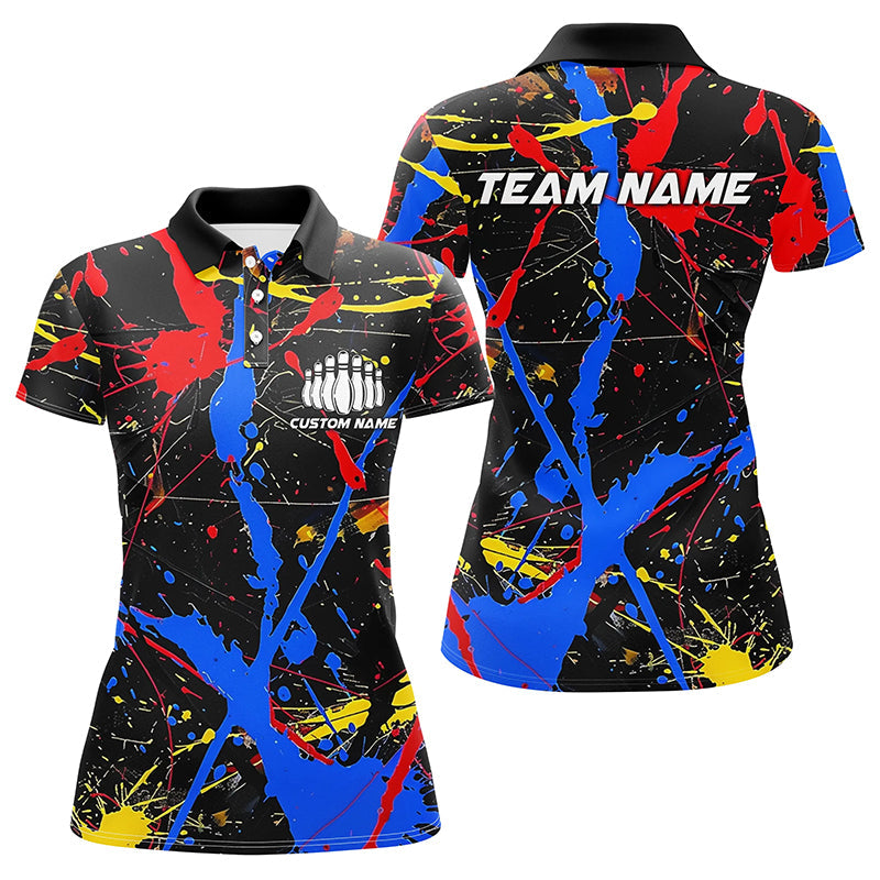 Personalized Colorful Bowling Shirts For Women, Custom Name Bowling Team Jerseys IPHW6181