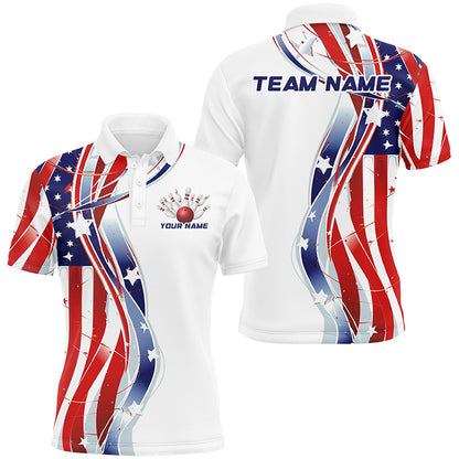 Custom American Flag Bowling Shirts For Men And Women, Patriotic Bowling Team Jerseys For Bowlers IPHW6669