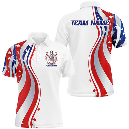 Personalized Patriotic Bowling Shirts For Men And Women, Ameircan Flag Bowling Team Jersey Styles IPHW6670