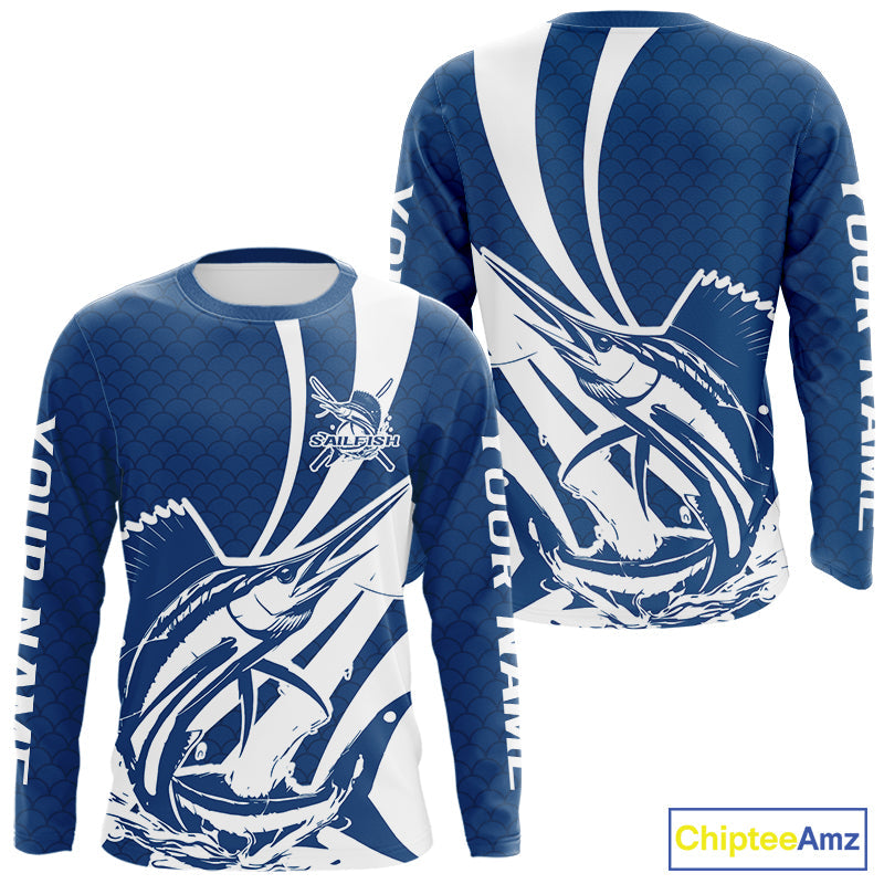 Custom Sailfish Fishing Saltwater Long Sleeve Shirts, Sailfish Fishing Jerseys IPHW9189