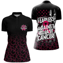 Load image into Gallery viewer, Fearless Against Breast Cancer Custom Bowling Shirts, Breast Cancer Awareness Team Jersey IPHW7010