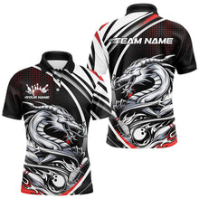 Load image into Gallery viewer, Custom Black And Red Dragon Bowling Team Polo Shirts For Men, Dragon Bowling Jerseys IPHW8705