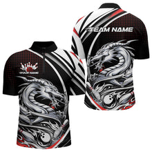 Load image into Gallery viewer, Custom Black And Red Dragon Bowling Team Quarter-Zip Shirts For Men, Dragon Bowling Jerseys IPHW8705