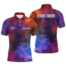 Load image into Gallery viewer, Galaxy Bowling Shirts For Men And Women, Custom Name Flame Bowling Ball Team Jerseys IPHW6192