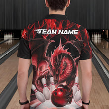 Load image into Gallery viewer, Custom Red Flame Dragon Bowling Polo Shirts For Men, Dragon Bowling Team Jerseys IPHW8960